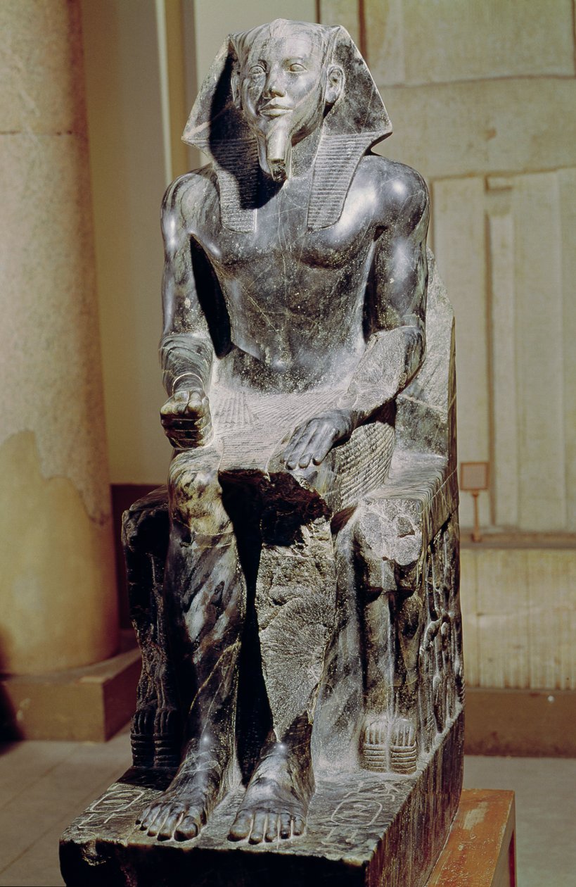 Estatua de Jafra entronizado de Egyptian 4th Dynasty