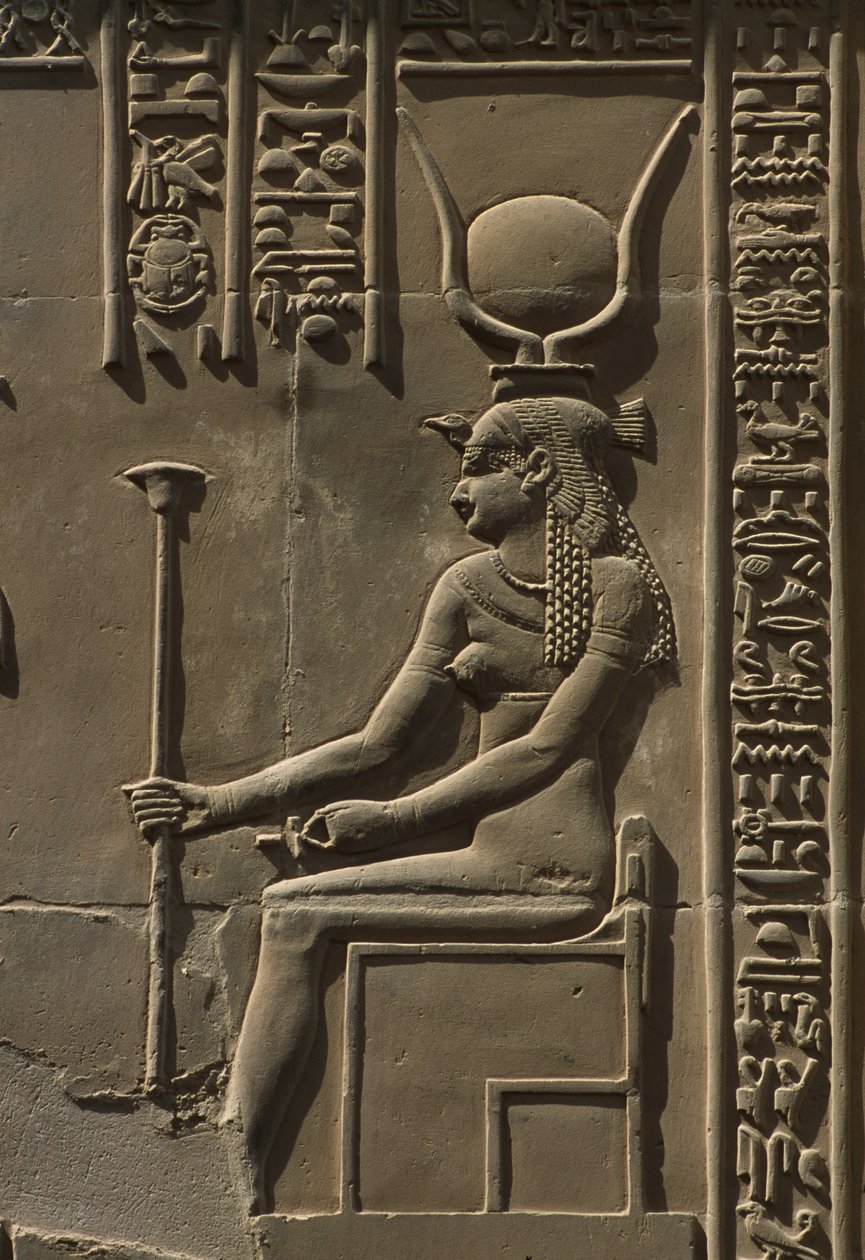 Detalle de un relieve, Hathor de Egyptian