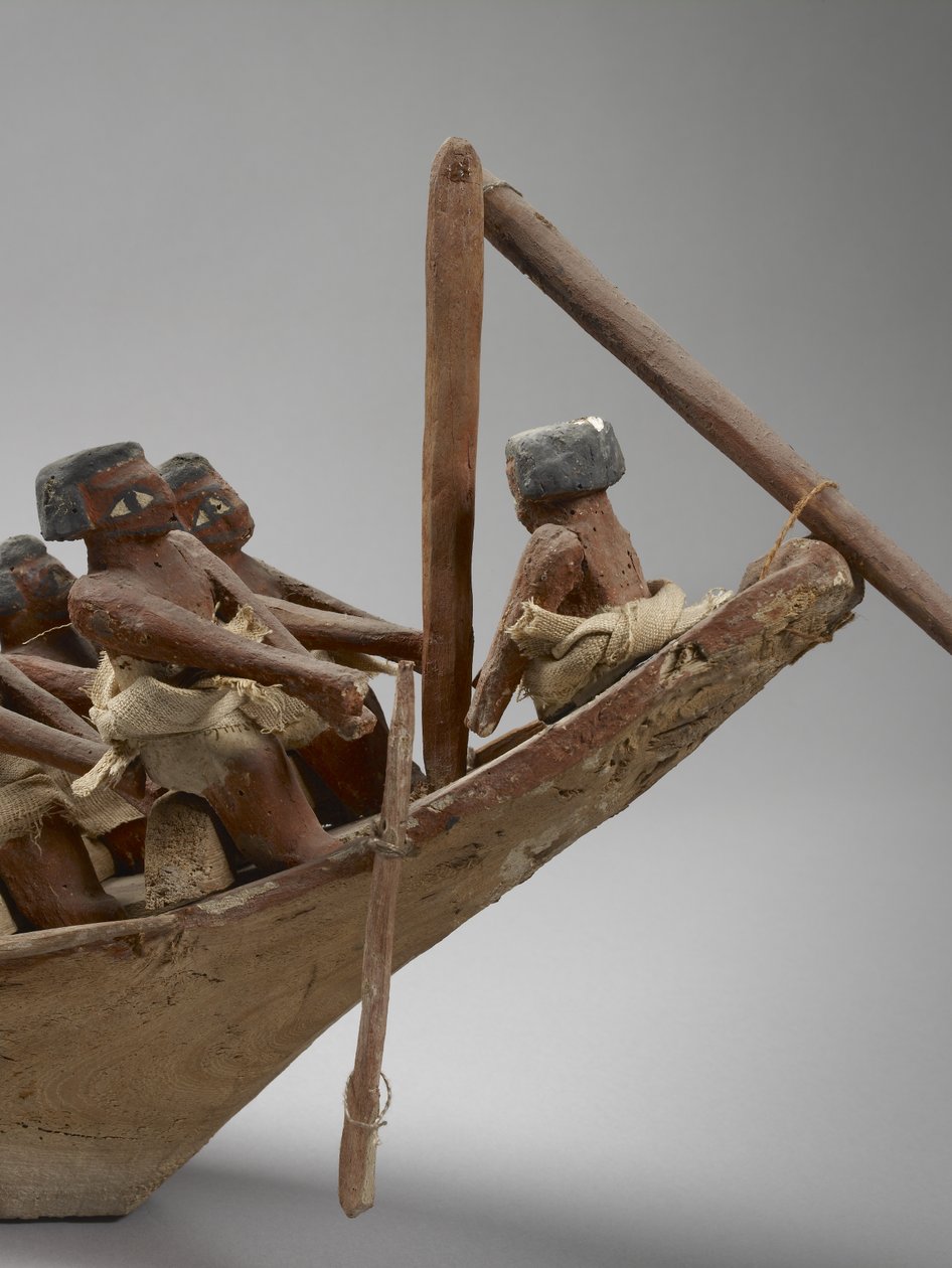 Modelo de barco funerario, de Beni Hasan, probablemente Reino Medio, c.2060-1786 (detalle) de Egyptian