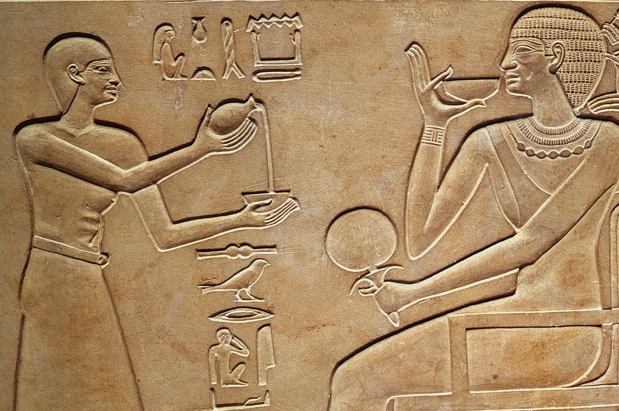 Reina Kawit en su tocador, del sarcófago de la Reina Kawit, encontrado en Deir el-Bahri, Reino Medio, c.2061-2010 a.C. de Egyptian 11th Dynasty
