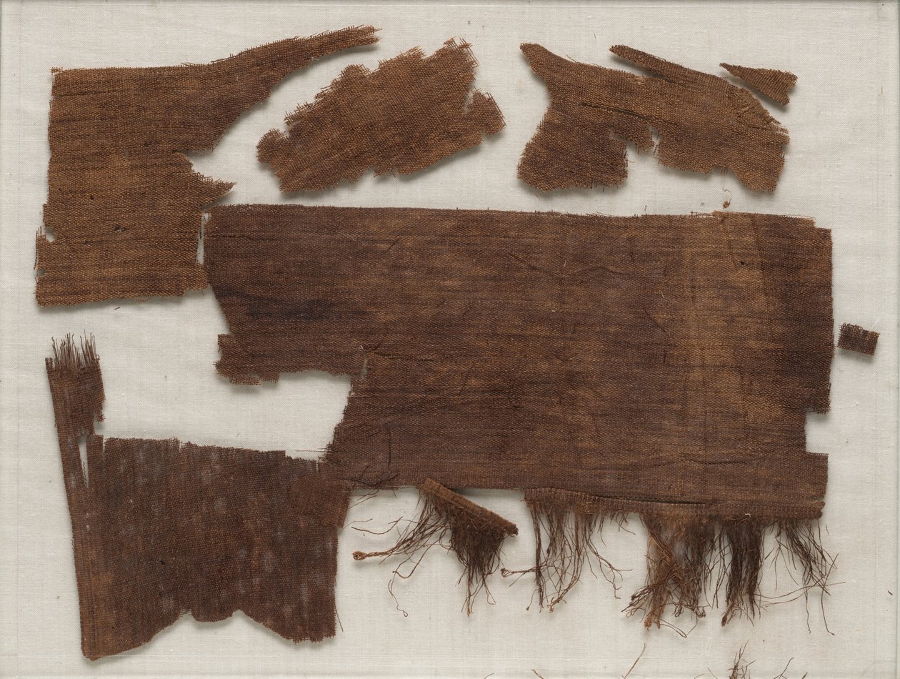 Fragmentos de envolturas de momia egipcia encontrados en el ataúd de Senbi, Reino Medio, c.1918-1859 a.C. de Egyptian 12th Dynasty