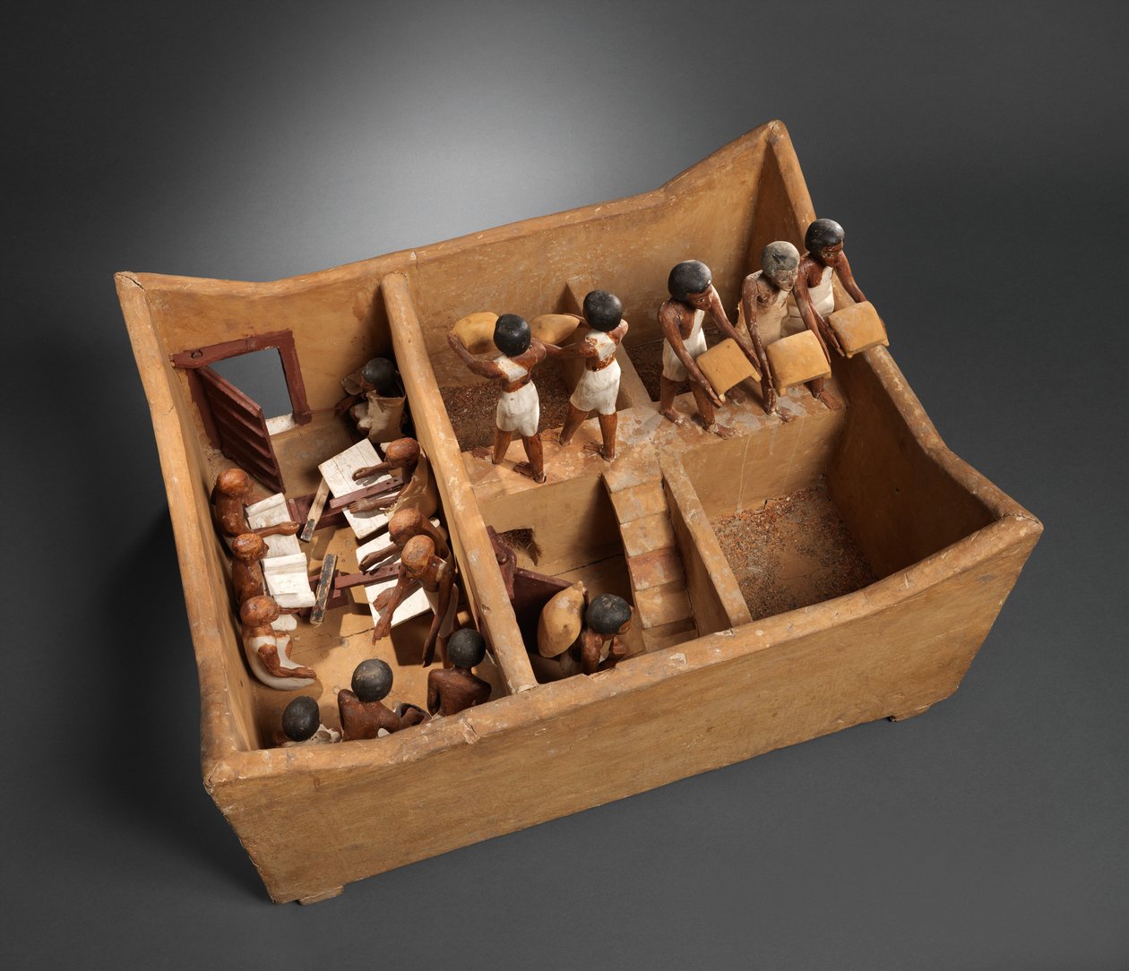 Modelo de un granero con escribas de la tumba de Meketre, c.1981-1975 a.C. de Egyptian 12th Dynasty