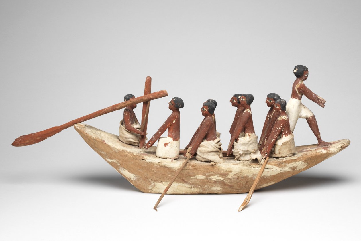 Modelo de barco de vela de la Tumba de Khety (Beni Hasan) Reino Medio, c.2010 a.C. - 1950 a.C. de Egyptian 12th Dynasty