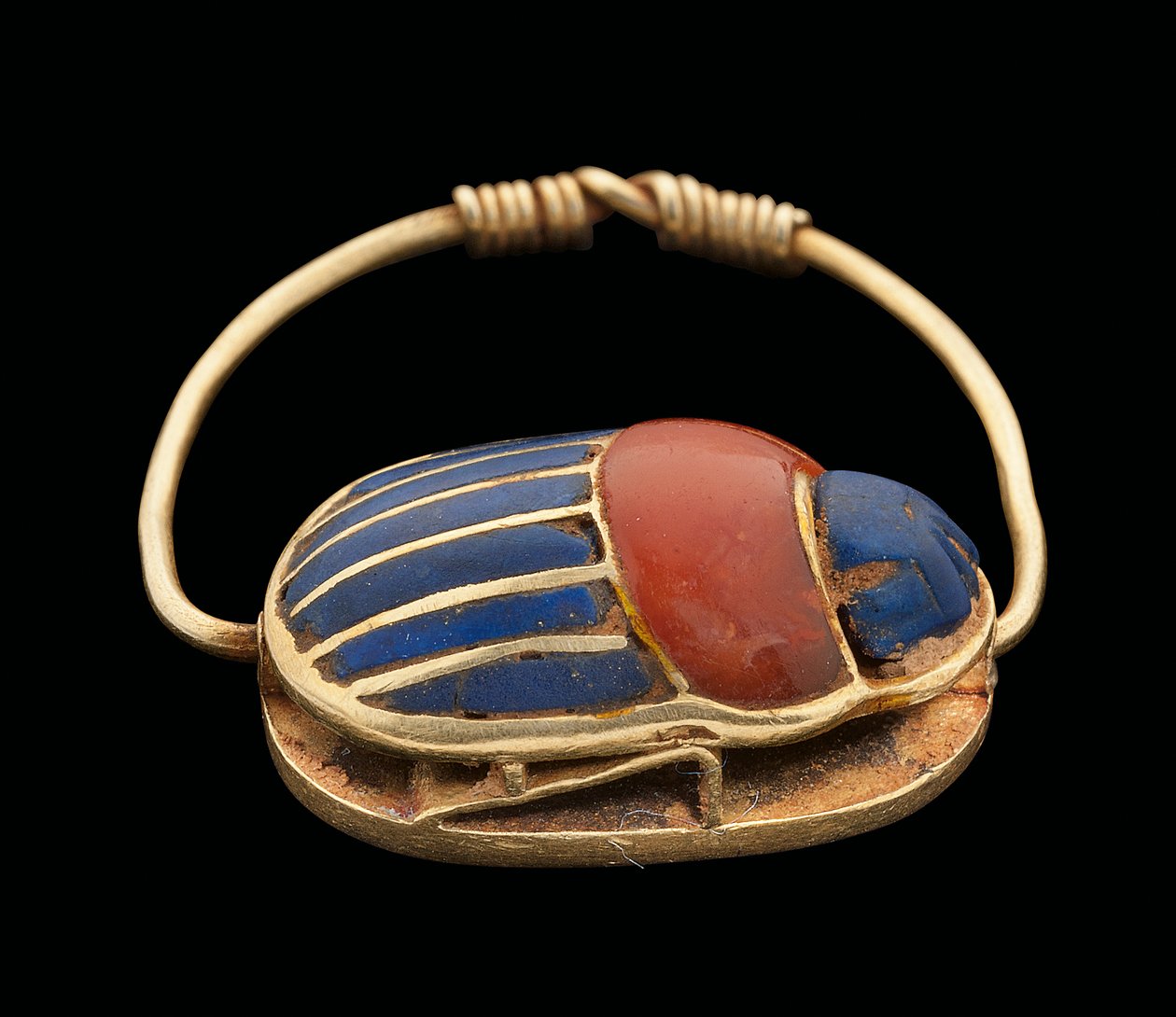 Anillo de dedo con escarabajo, Reino Medio de Egyptian 12th Dynasty