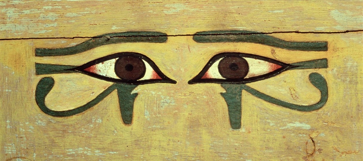 Ojos Udjat en un ataúd, Reino Medio (madera y pintura) de Egyptian 12th Dynasty