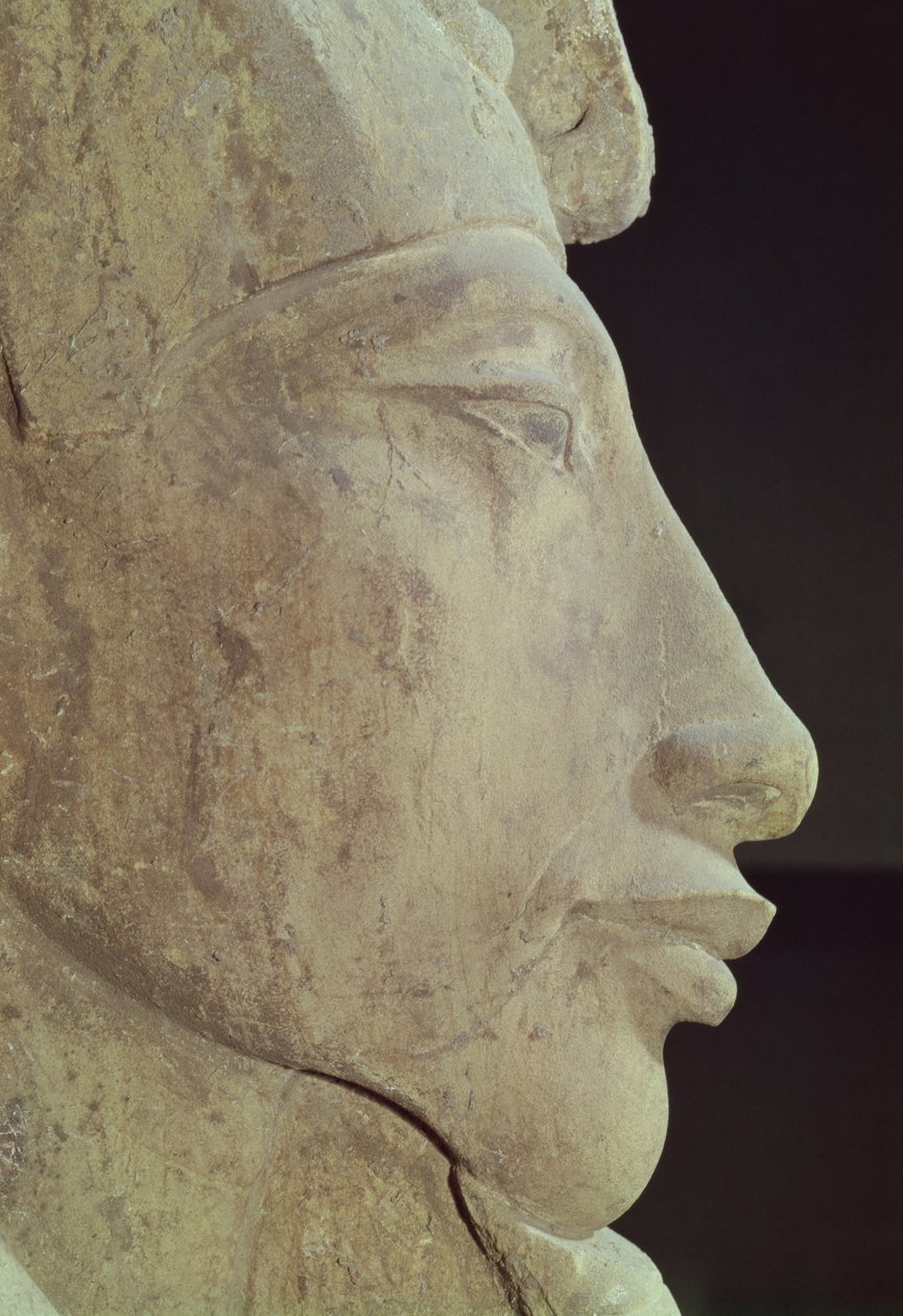 Busto de Amenofis IV (Akhenatón) (c.1364-1347 a.C.) del Templo de Amón, Karnak, c.1353-1337 a.C. (detalle) de Egyptian 18th Dynasty