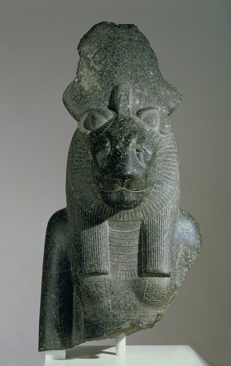 Busto de Sakhmet de una estatua sentada, ya sea del Recinto de Mut o del templo mortuorio de Amenhotep III de Egyptian 18th Dynasty