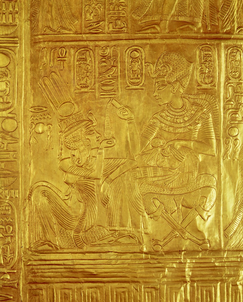 Detalle del Santuario Dorado, de la tumba de Tutankamón (c.1370-1352 a.C.) Reino Nuevo de Egyptian 18th Dynasty