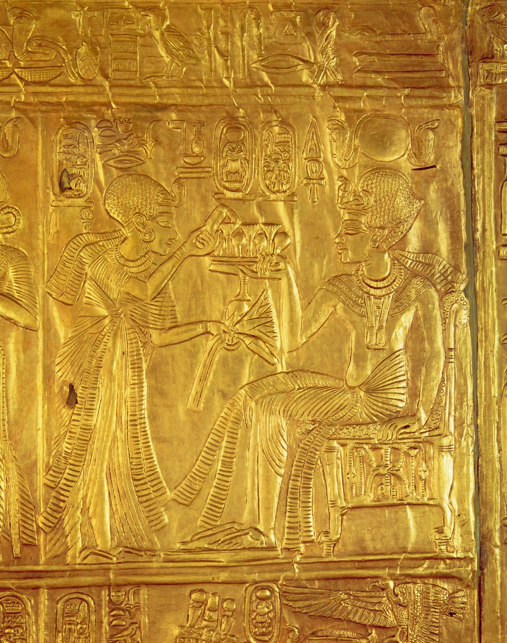 Detalle del Santuario Dorado, de la tumba de Tutankamón (c.1370-1352 a.C.) Reino Nuevo de Egyptian 18th Dynasty
