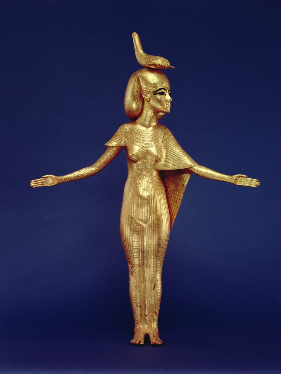 (detalle) de la diosa Selket del santuario canópico, de la tumba de Tutankamón (c.1370-1352 a.C.) Reino Nuevo de Egyptian 18th Dynasty