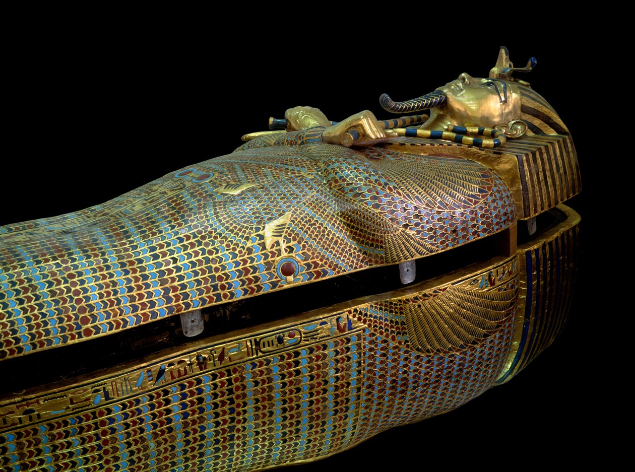 Antigüedad egipcia: sarcófago del Tesoro de Tutankamón de Egyptian 18th Dynasty