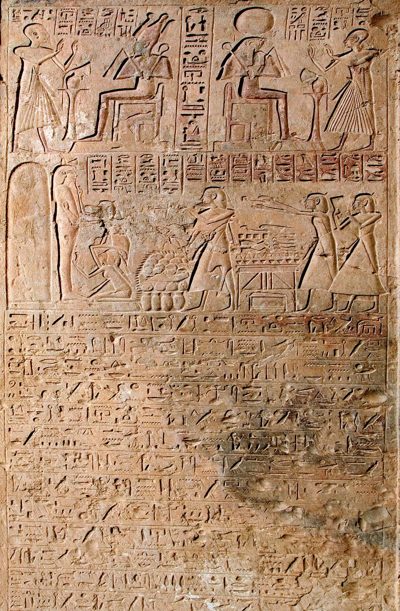 Antigüedad egipcia: escenas de adoración. Tumba de Kherouef de Egyptian 18th Dynasty