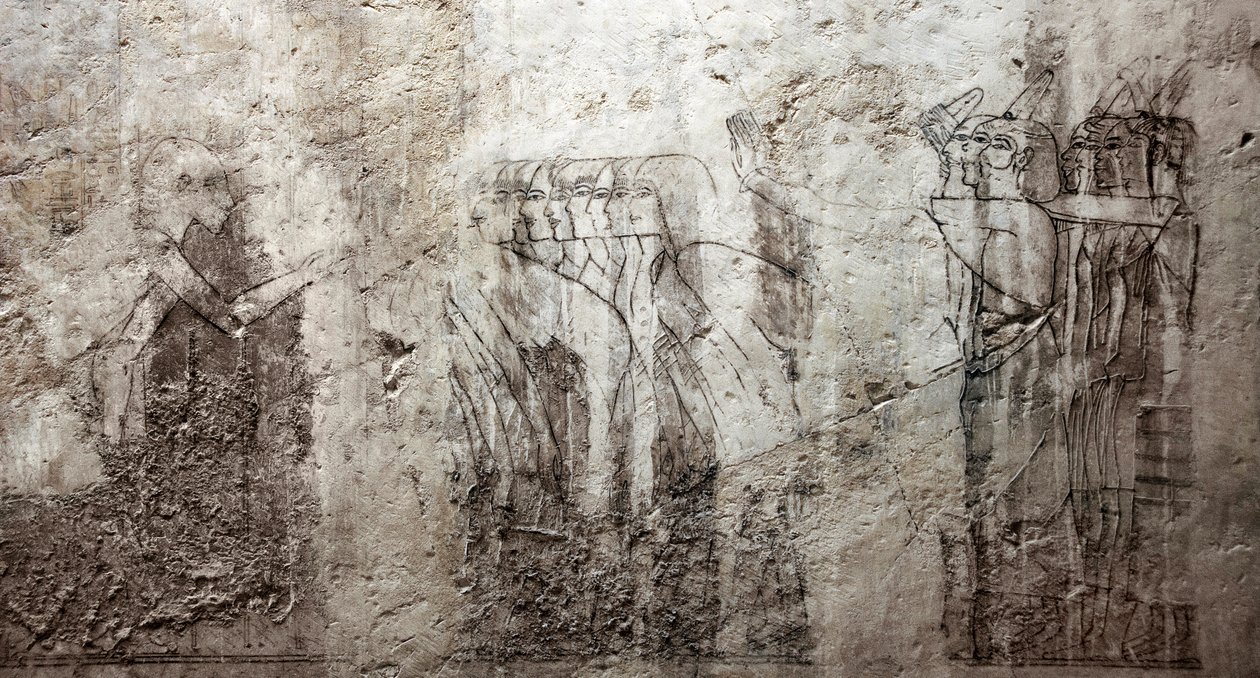 Antigüedad egipcia: dibujos inacabados decorando la tumba del visir Ramose (dinastía XVIII) de Egyptian 18th Dynasty