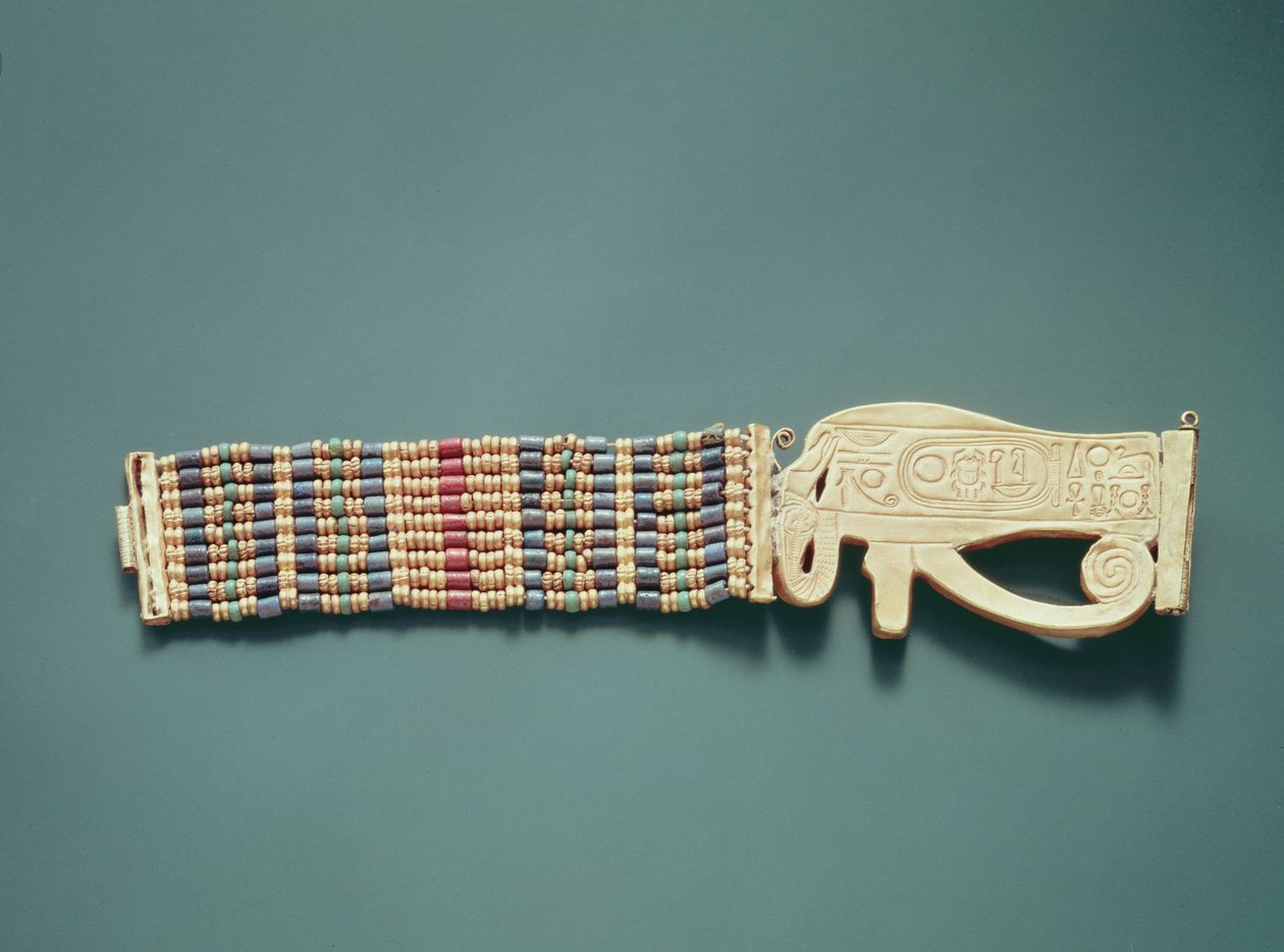 Brazalete de cuentas flexible, de la Tumba de Tutankamón, Nuevo Reino de Egyptian 18th Dynasty