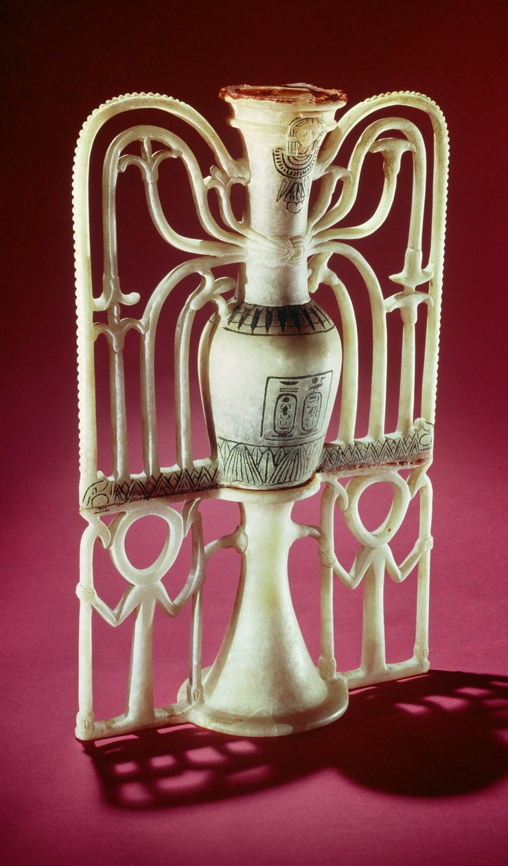 Jarra de ungüento floral, de la tumba de Tutankamón (c.1370-1352 a.C.) Reino Nuevo de Egyptian 18th Dynasty