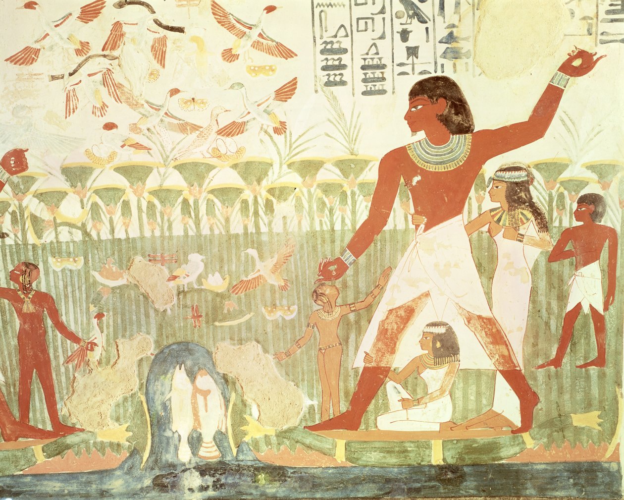 Caza y Pesca, de la Tumba de Nakht, Nuevo Reino de Egyptian 18th Dynasty