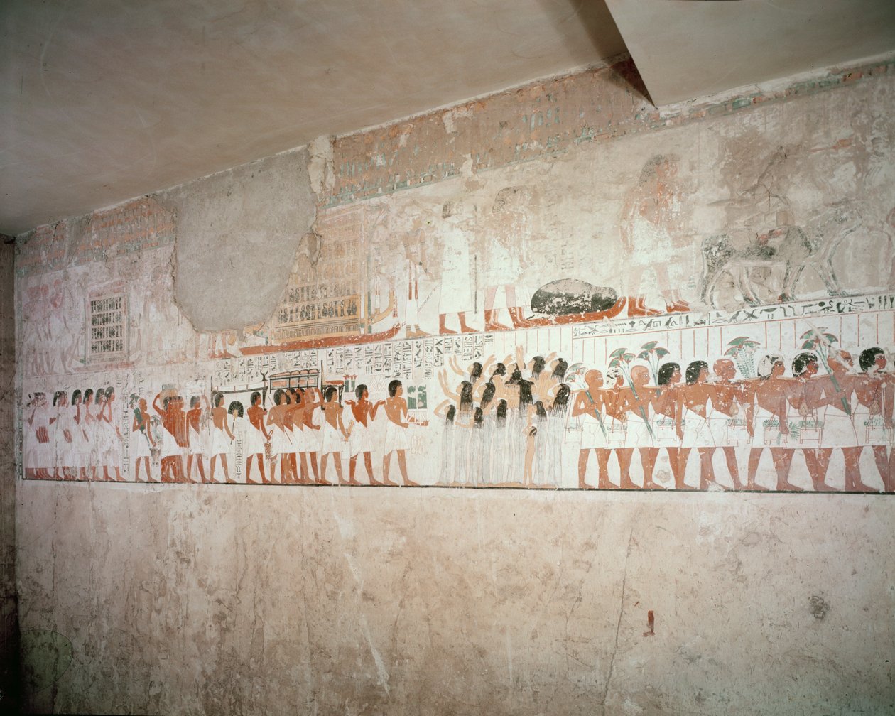 Interior de la Tumba de Ramose, Nuevo Reino, c.1360 a.C. de Egyptian 18th Dynasty