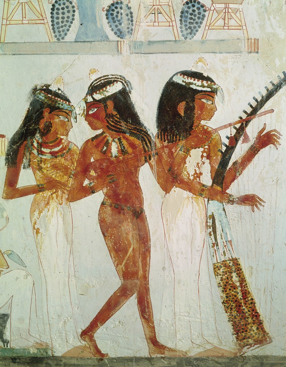 Músicos y una bailarina, de la tumba de Nakht, Nuevo Reino de Egyptian 18th Dynasty