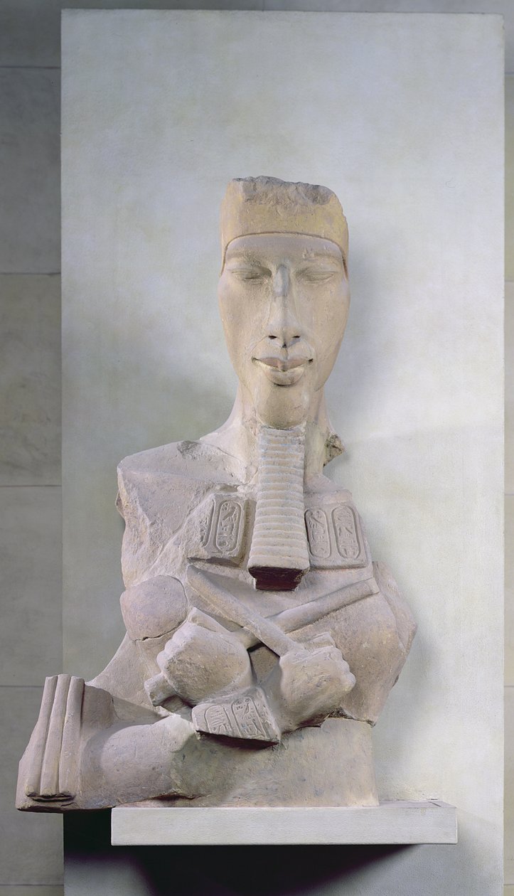 Pilar osírico de Amenofis IV (Akenatón) de Karnak, periodo de Amarna, Reino Nuevo, c.1353-37 a.C. de Egyptian 18th Dynasty