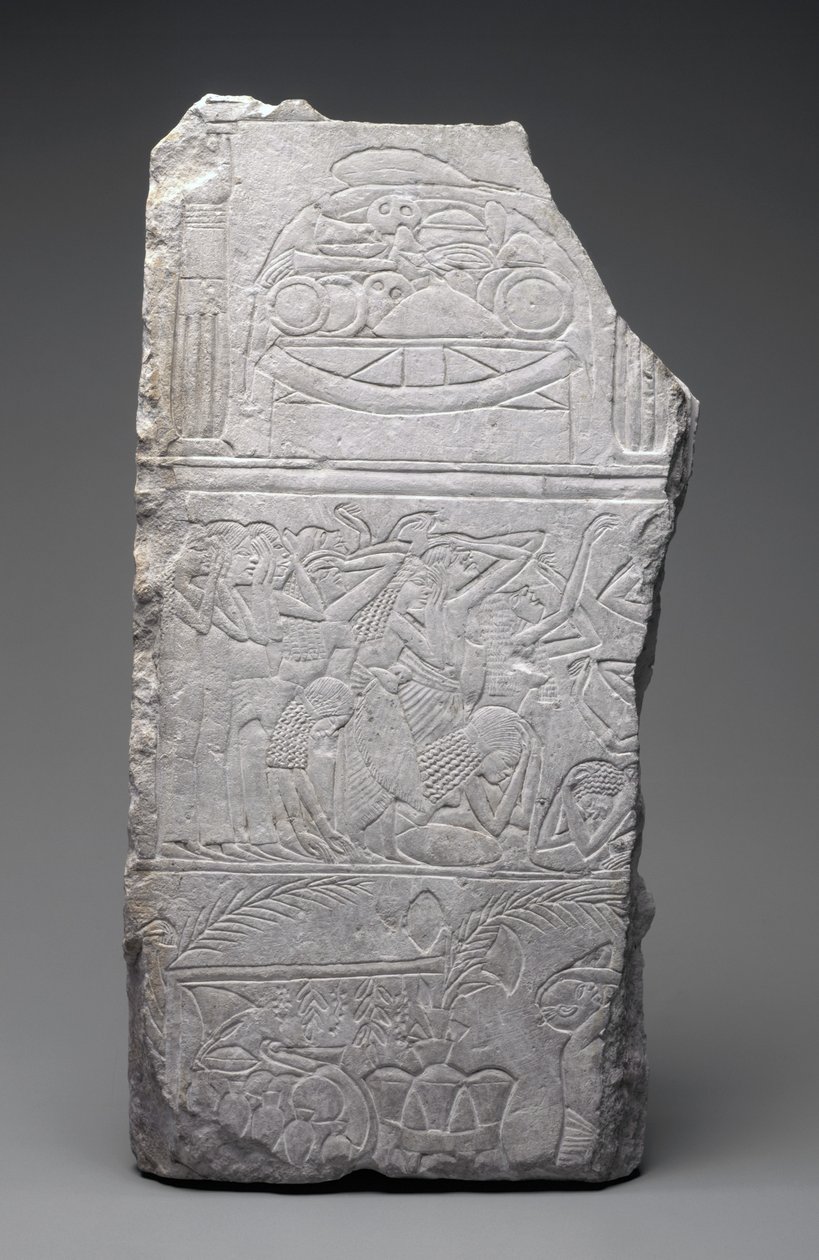 Relieve de Dolientes y Comidas Funerarias, Nuevo Reino, c.1340 a.C. de Egyptian 18th Dynasty