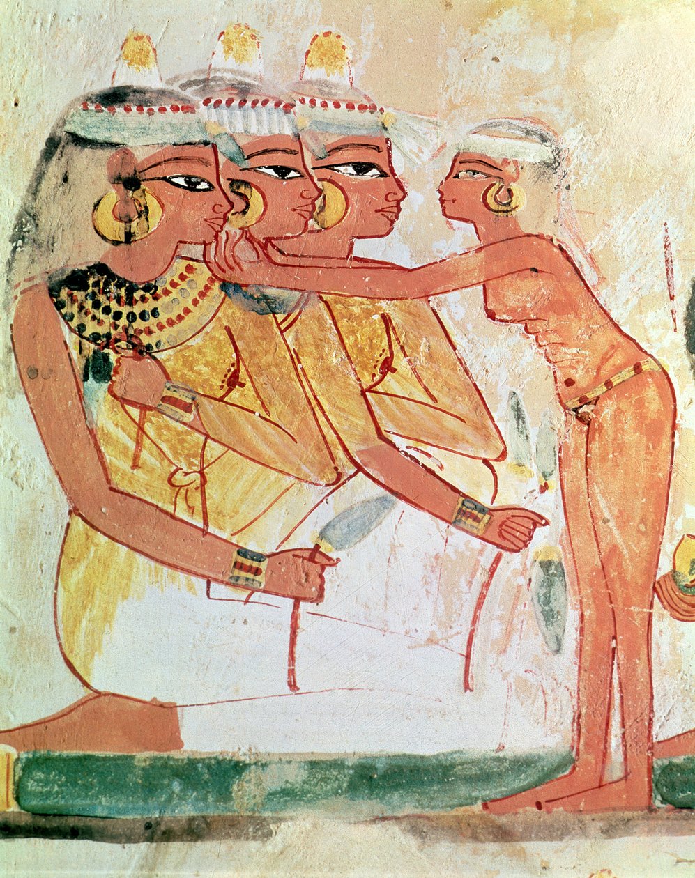 El retrete de las mujeres, de la tumba de Nakht, Reino Nuevo, c.1400 a.C. (pintura mural) de Egyptian 18th Dynasty