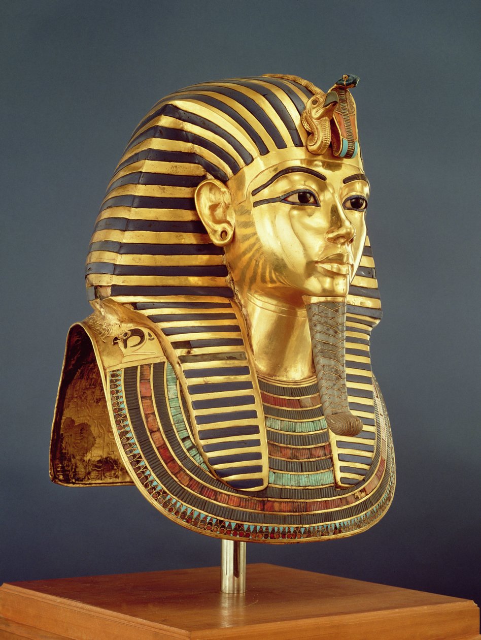 La máscara funeraria de Tutankamón (c.1370-1352 a.C.) Nuevo Reino, c.1336-1327 a.C. de Egyptian 18th Dynasty