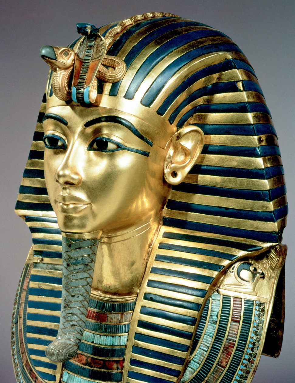 La máscara funeraria de oro, de la tumba de Tutankamón (c.1370-52 a.C.) Nuevo Reino de Egyptian 18th Dynasty