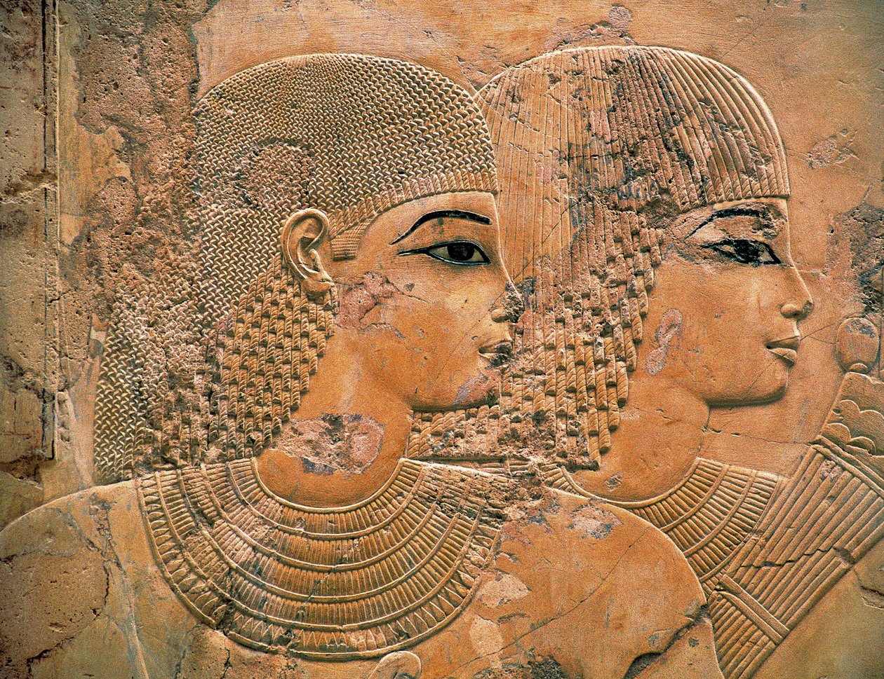 Los invitados al banquete funerario de Ramose de Egyptian 18th Dynasty