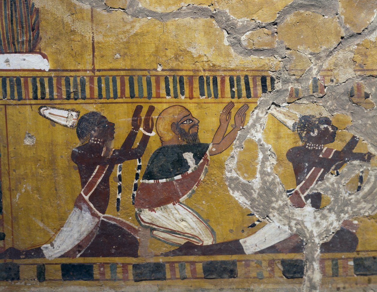 Los pueblos sometidos, nubios, libios y asiáticos, pintura de la Tumba de Amenhotep III en Tebas, Civilización egipcia, Reino Nuevo, Dinastía XVIII de Egyptian 18th Dynasty