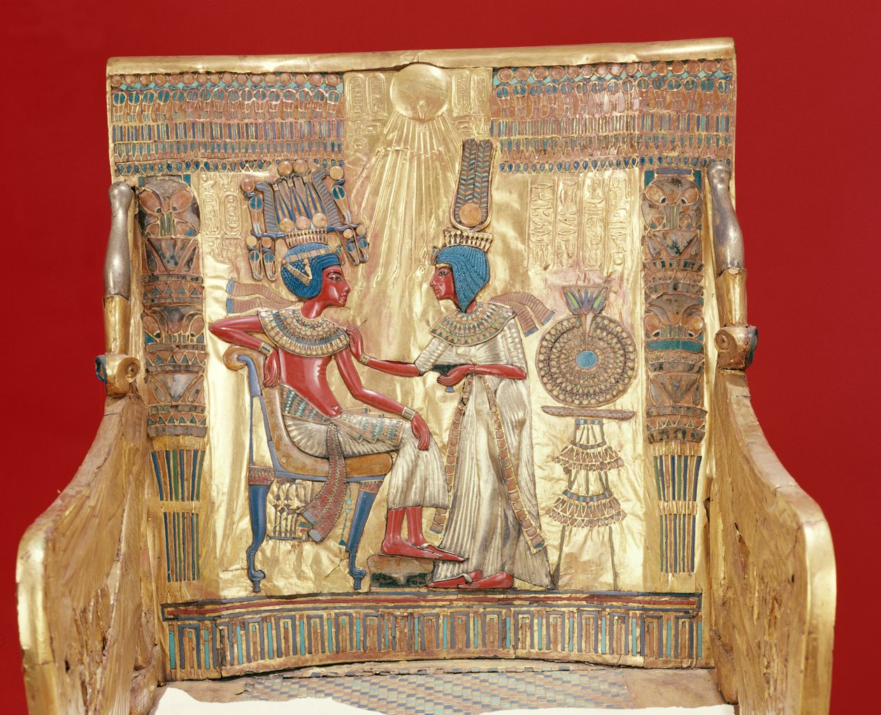 Trono, de la Tumba de Tutankamón (c.1370-1352 a.C.) Nuevo Reino de Egyptian 18th Dynasty