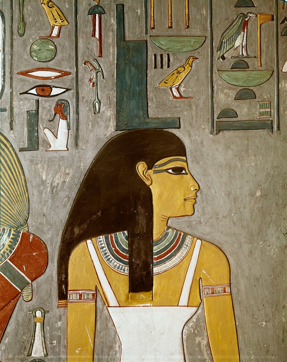 (detalle) fresco que muestra a Isis, Egipto, Luxor (XVIII Dinastía, Tutmosis III) de Egyptian 18th Dynasty