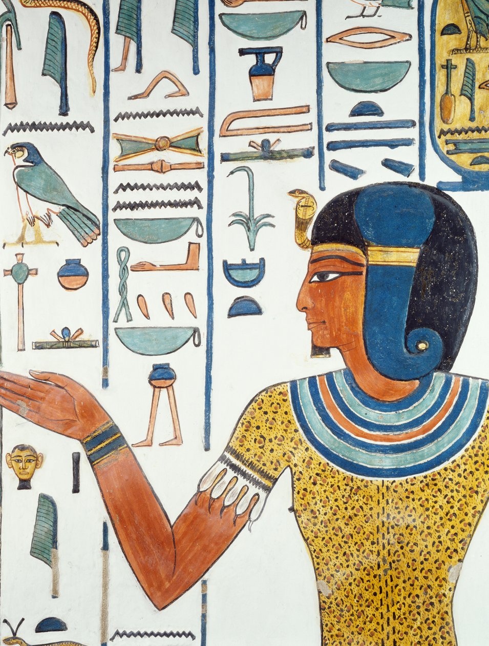 Columna con Hornedjitef, (detalle), cámara funeraria de Nefertari, Valle de las Reinas, Luxor, Tebas de Egyptian 19th Dynasty