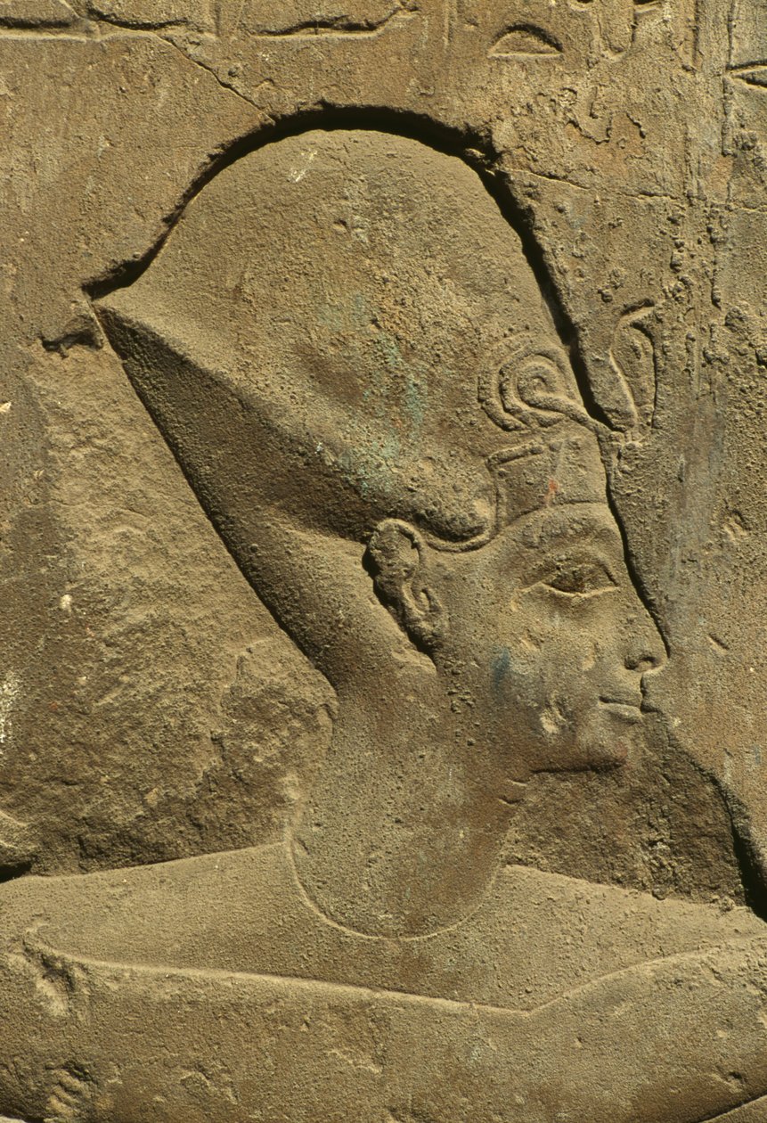 (detalle) de un relieve que representa la cabeza de un faraón (piedra) de Egyptian 19th Dynasty
