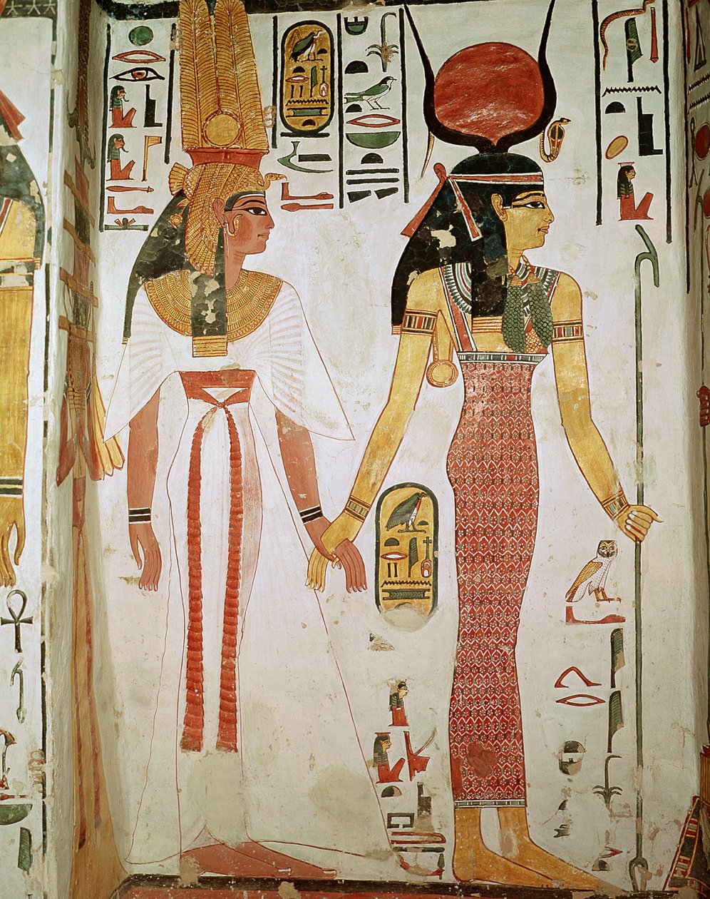 Isis y Nefertari, de la tumba de Nefertari, Nuevo Reino (mural) de Egyptian 19th Dynasty