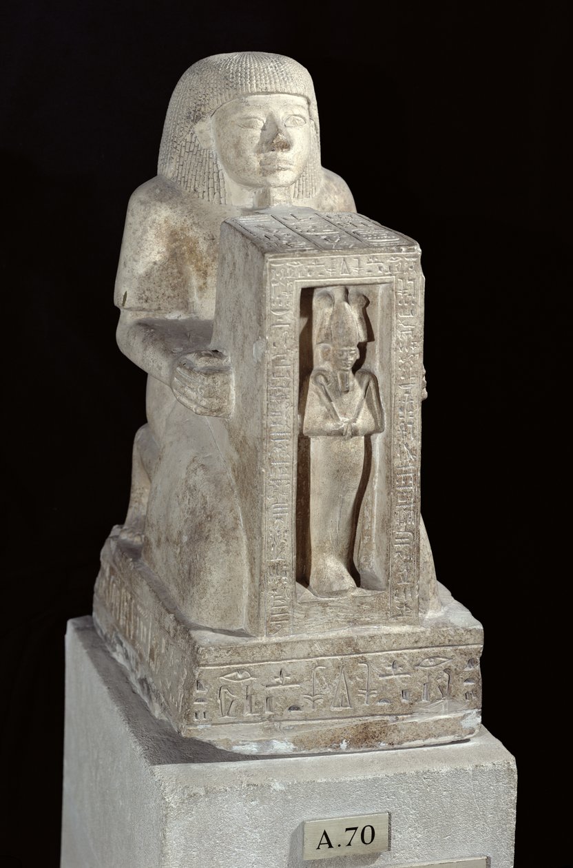 Estatua naofórica del escriba real, Seti, con Osiris en el naos, Nuevo Reino, c.1279-1213 a.C. de Egyptian 19th Dynasty