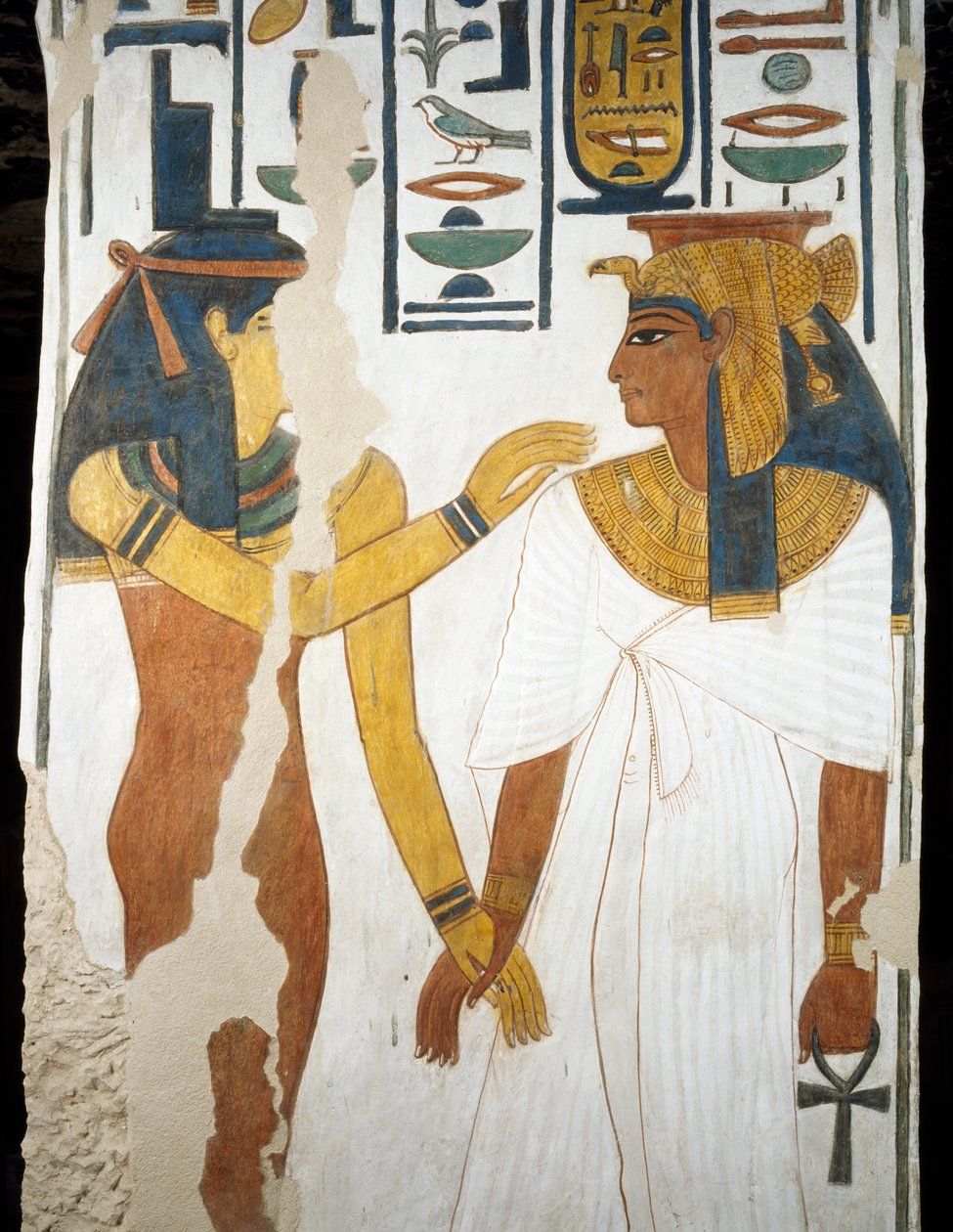 Nefertari, (detalle), segunda cámara de la Tumba de Nefertari, Valle de las Reinas, Luxor, Tebas de Egyptian 19th Dynasty