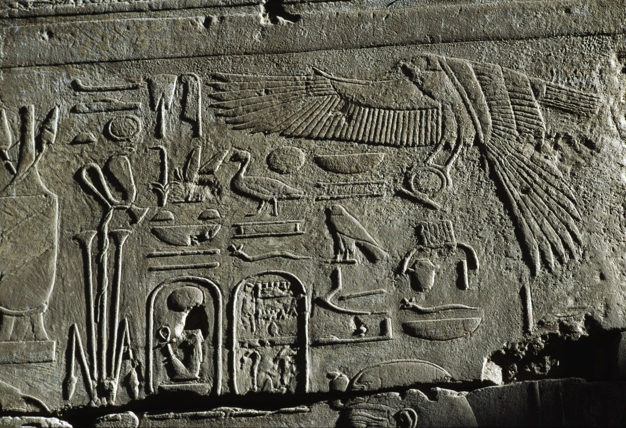 Relieve, Templo de Amón, Luxor, antigua Tebas (Lista del Patrimonio Mundial de la UNESCO de Egyptian 19th Dynasty