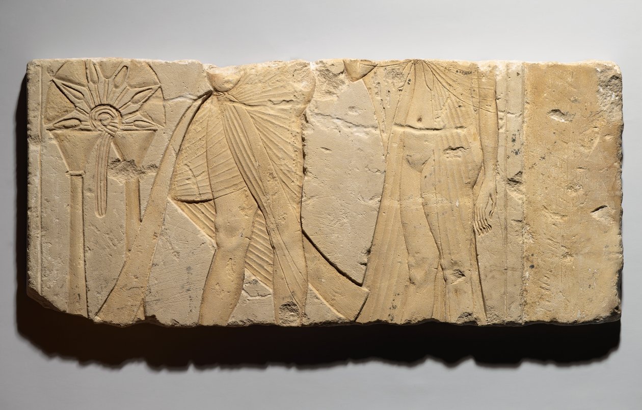 Relieve que representa una escena de ofrenda, de Tell el-Amarna, Nuevo Reino, c.1353-1336 a.C. de Egyptian 19th Dynasty