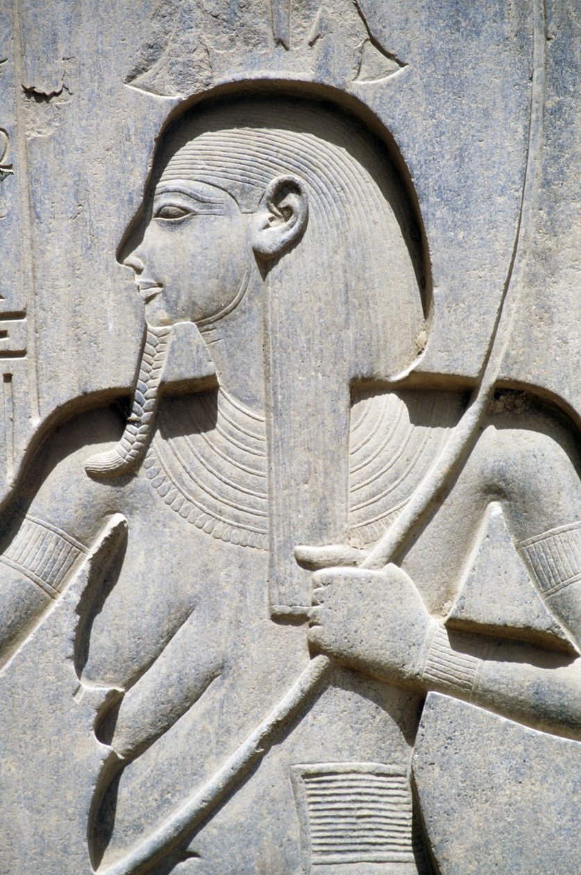 Relieve de la base de la estatua de Ramsés II, corte de Ramsés II, Templo de Amón, Luxor, Antigua Tebas (Lista del Patrimonio Mundial de la UNESCO de Egyptian 19th Dynasty