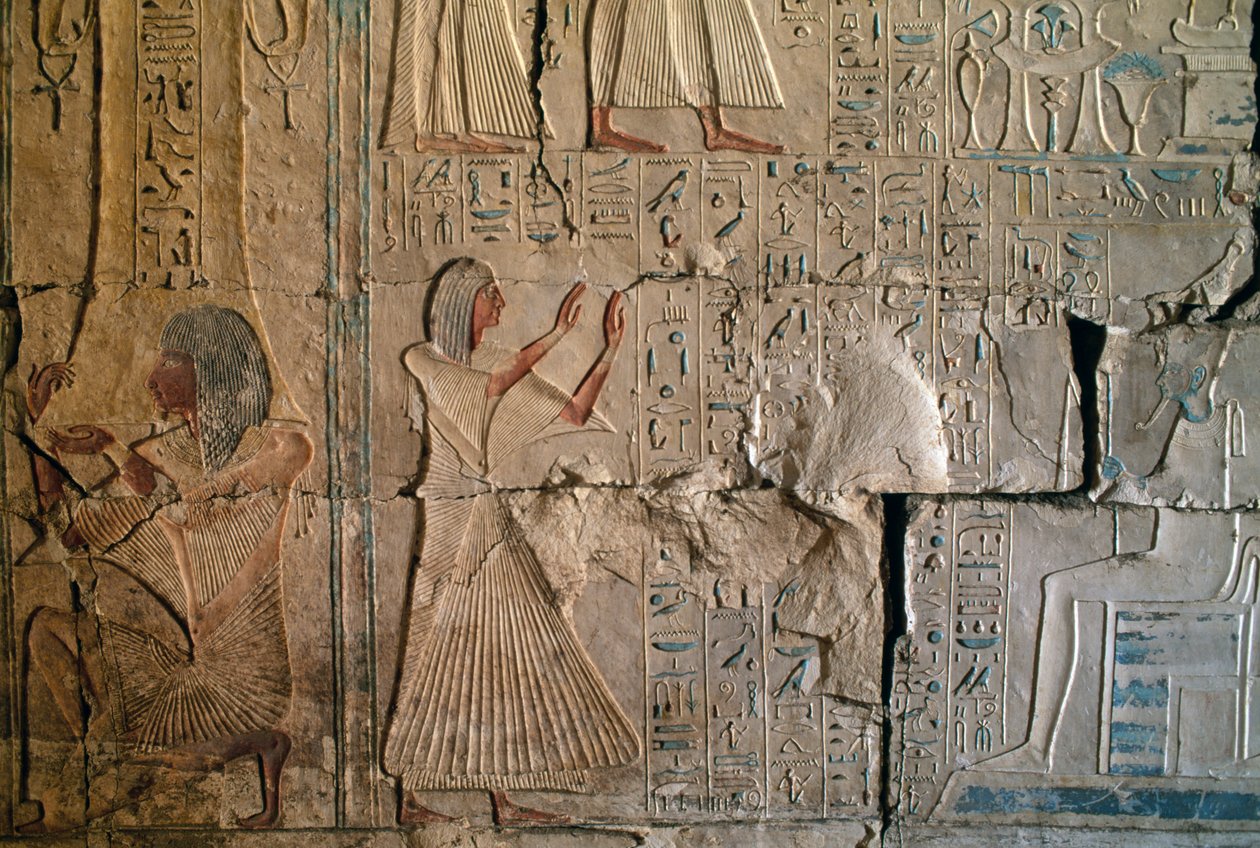 Relieve de la tumba de Netcherouymes, alto funcionario de Ramsés II, Saqqara, Civilización egipcia, Reino Nuevo, Dinastía XIX de Egyptian 19th Dynasty