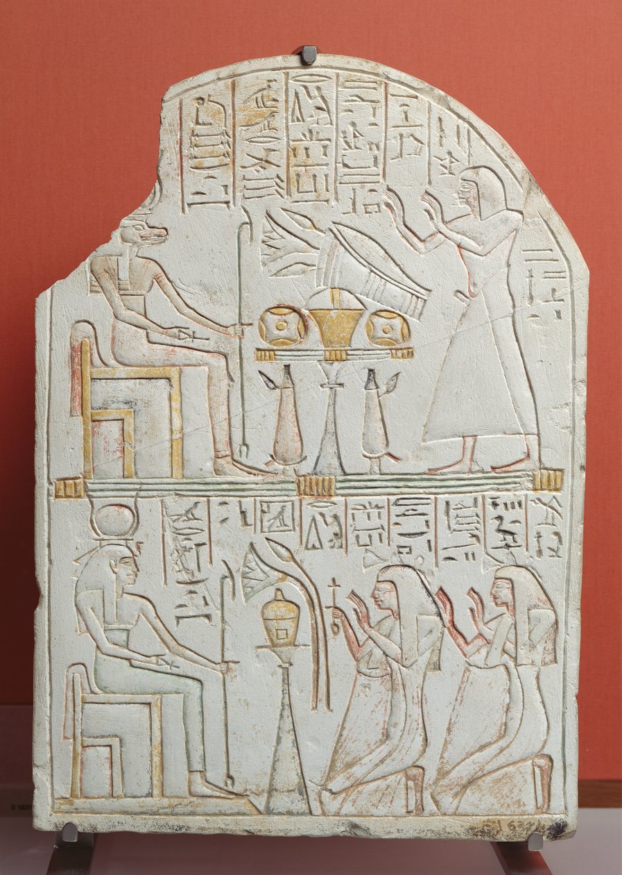 Estela de Penboui, guardián de Deir el-Medina, de Tebas, Nuevo Reino de Egyptian 19th Dynasty