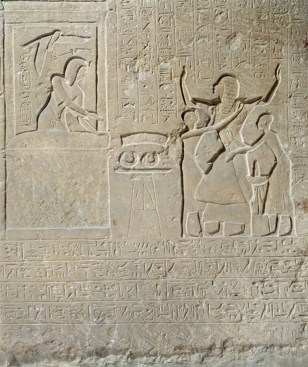 Estela de los collares, Hormin recibiendo el oro debido de Seti I (c.1303-1290 a.C.) Reino Nuevo de Egyptian 19th Dynasty