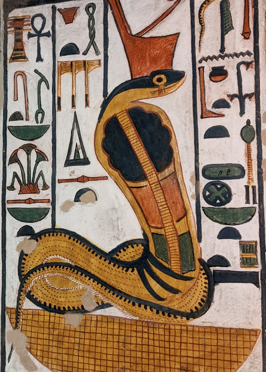 Tumba de Nefertari / diosa egipcia Wadjet (pintura mural) de Egyptian 19th Dynasty