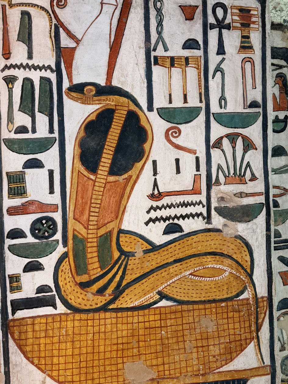 Tumba de Nefertari / diosa egipcia Wadjet (pintura mural) de Egyptian 19th Dynasty
