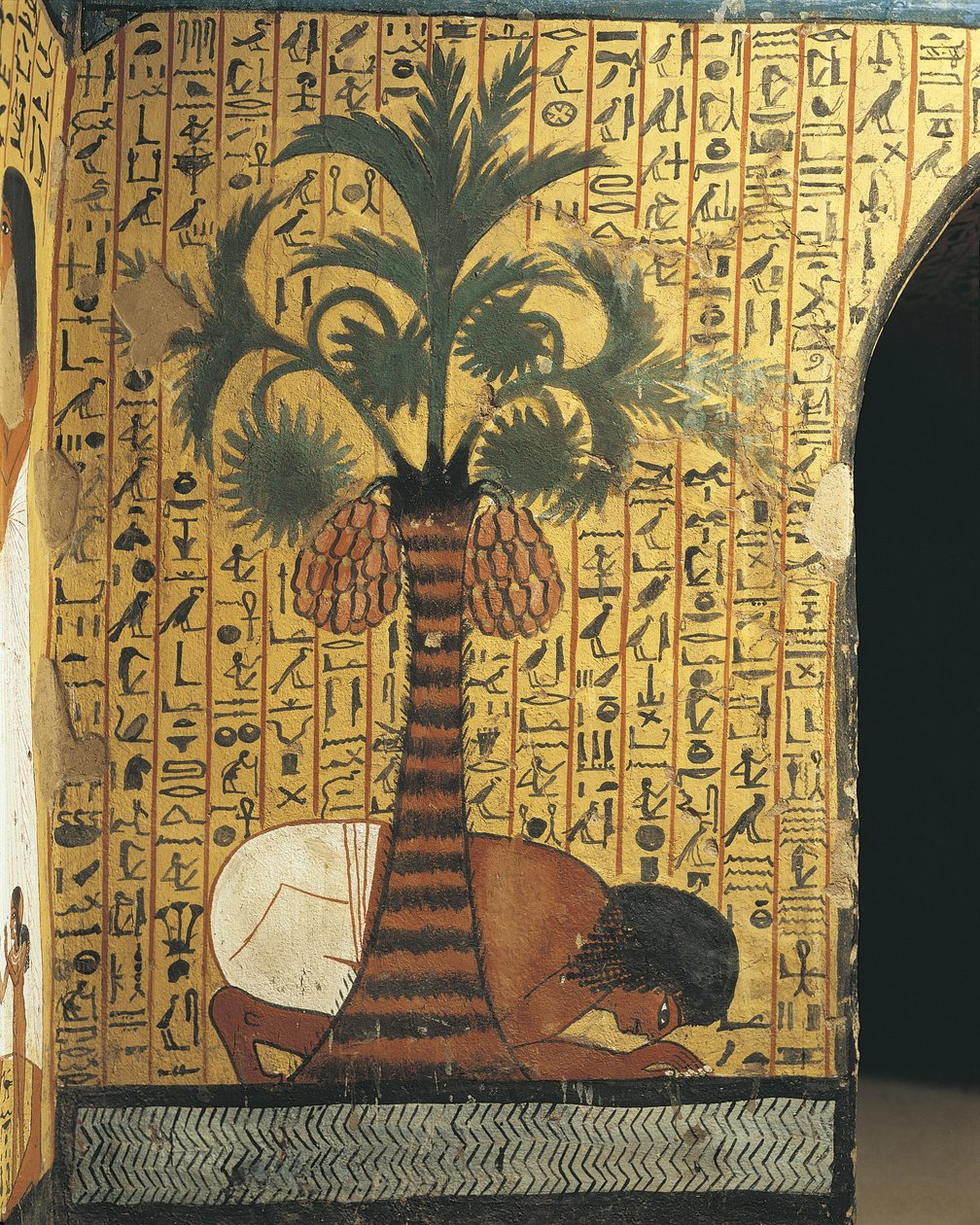 Tumba de Pashedu, pintura mural de un hombre rezando de Egyptian 19th Dynasty