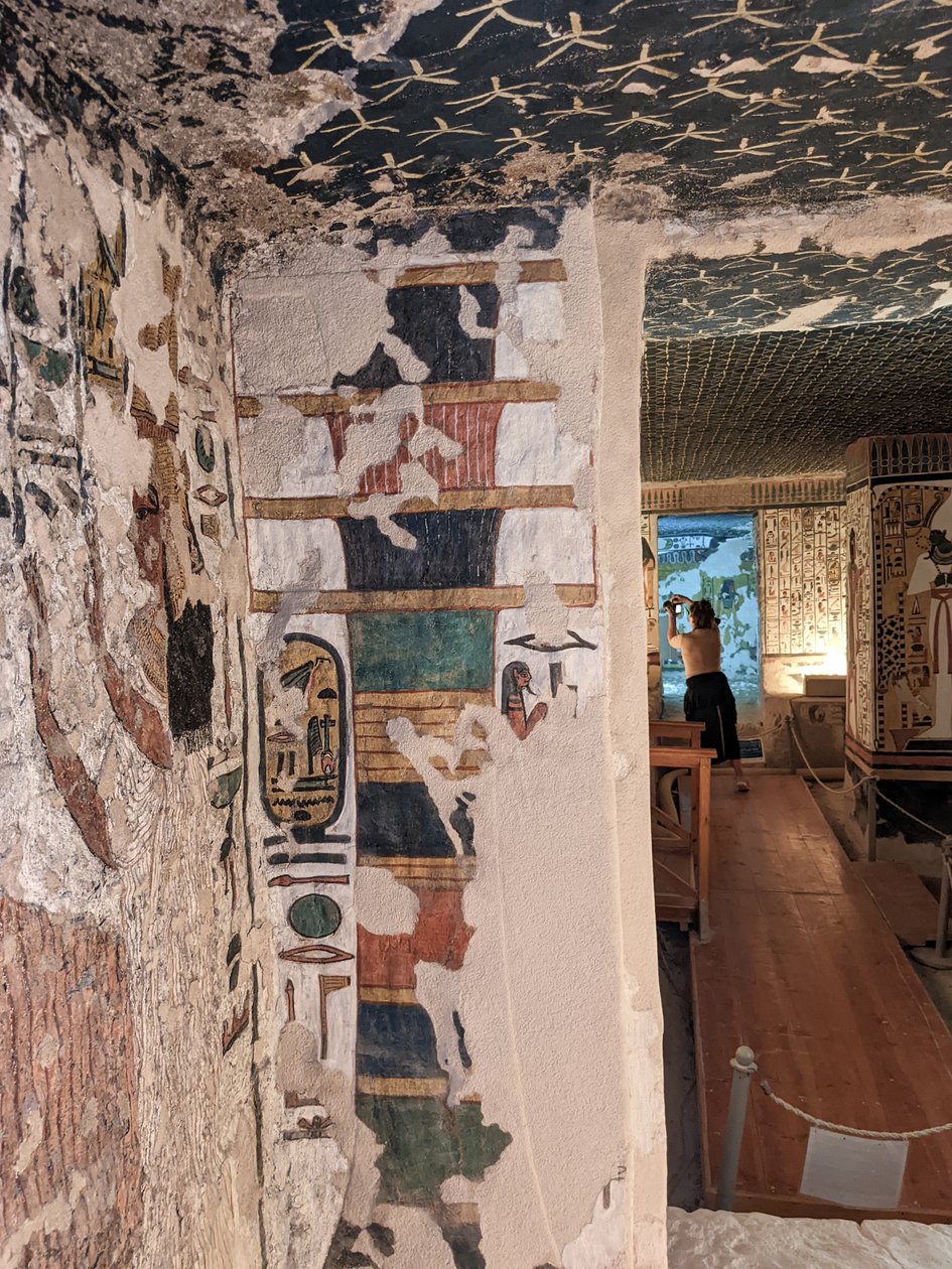 Valle de las Reinas, Tumba de Nefertari (pintura mural) de Egyptian 19th Dynasty
