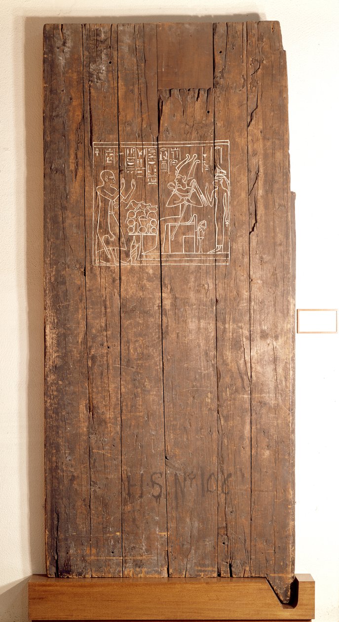 Puerta de madera de la tumba de Khonsuhotep, Nuevo Reino, c.1285 a.C. de Egyptian 19th Dynasty