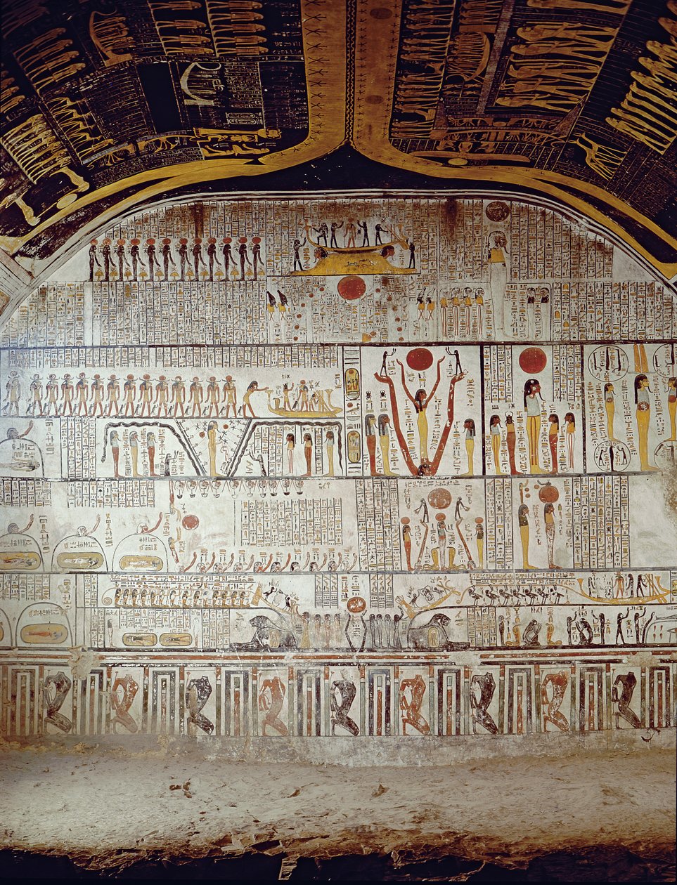 Detalle del Libro de la Tierra, de la cámara funeraria de la Tumba de Ramsés VI de Egyptian 20th Dynasty