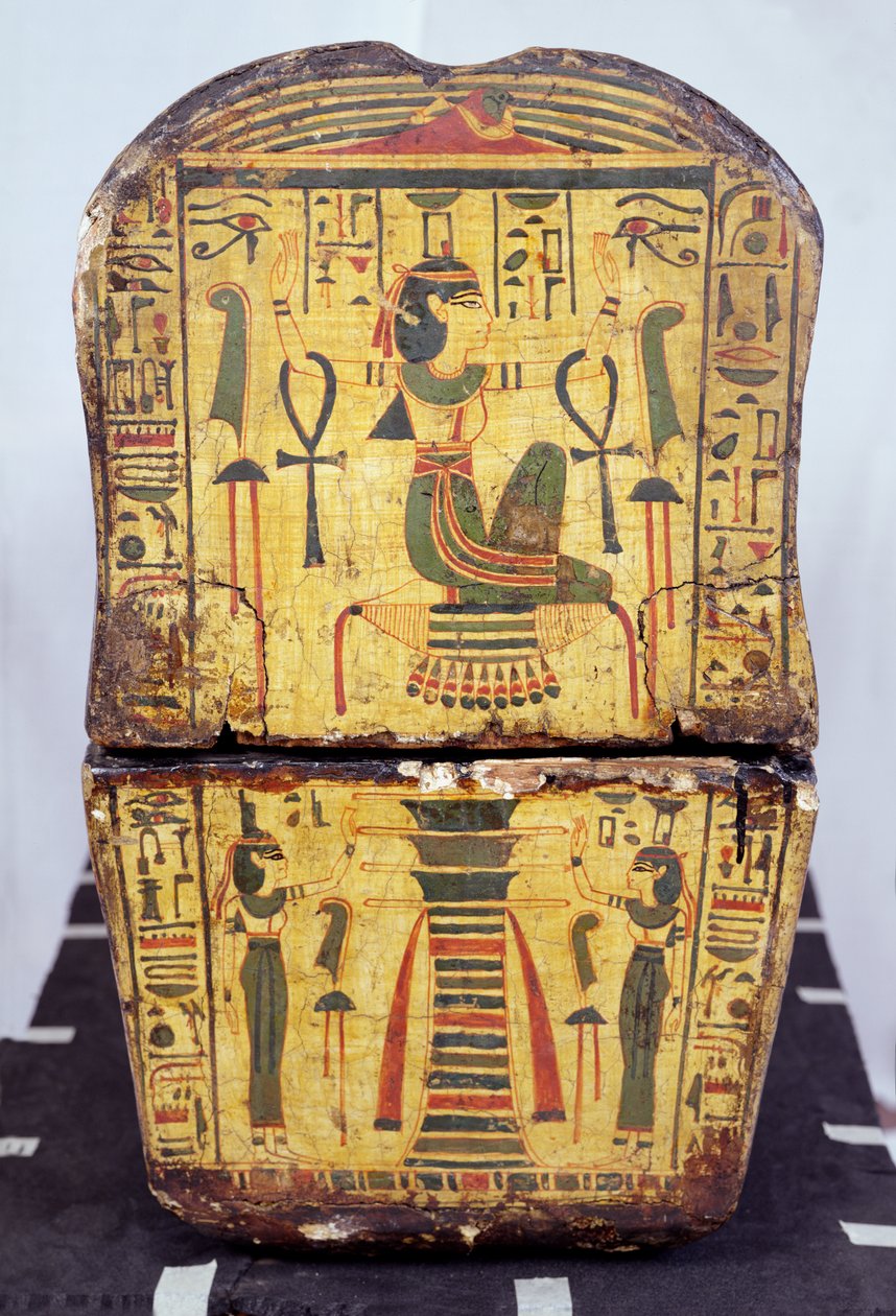 Vista final del ataúd de la momia de Nesyamun, posiblemente encontrado en Deir El-Bahri, Nuevo Reino, c.1100 a.C. de Egyptian 20th Dynasty