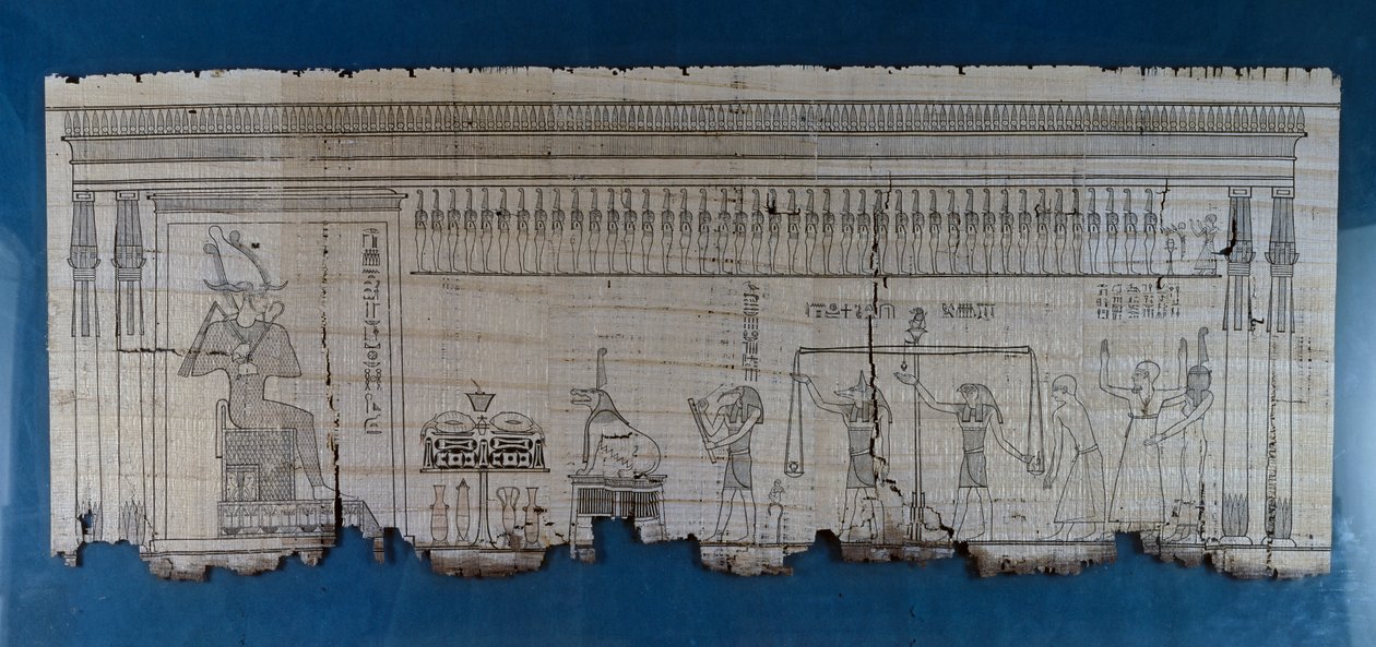 Papiro que representa escena satírica, ca 1100 a.C., datado del reinado de Ramsés IX, civilización egipcia, Nuevo Reino, Dinastía XX de Egyptian 20th Dynasty